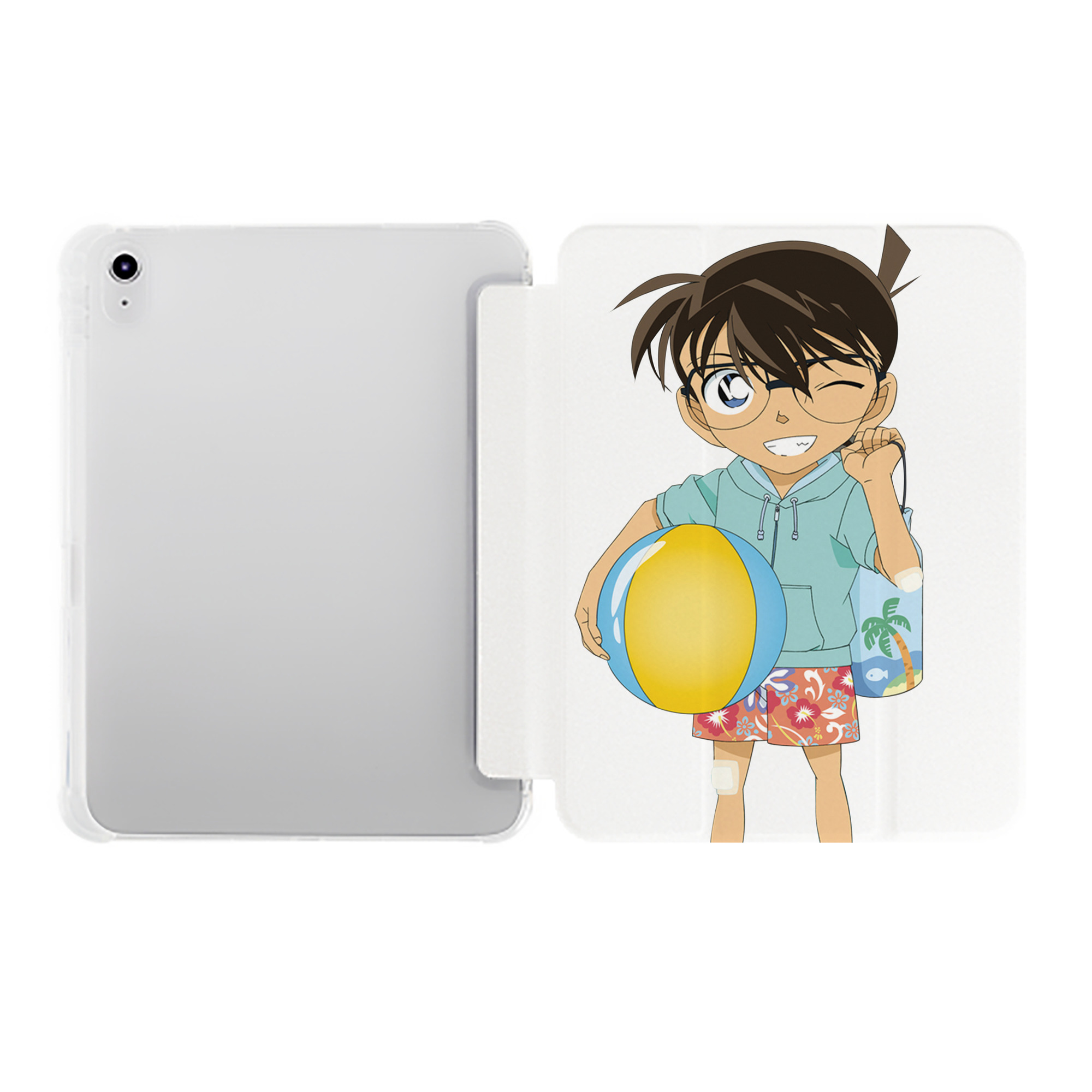 （画像用） 名探偵コナン 江戸川 コナン Detective Conan Conan Edogawa IPad ケース ペン収納付き 三つ折りスタンド PUレザー×シリコン 対応機種9.5/10.5/10.9インチ